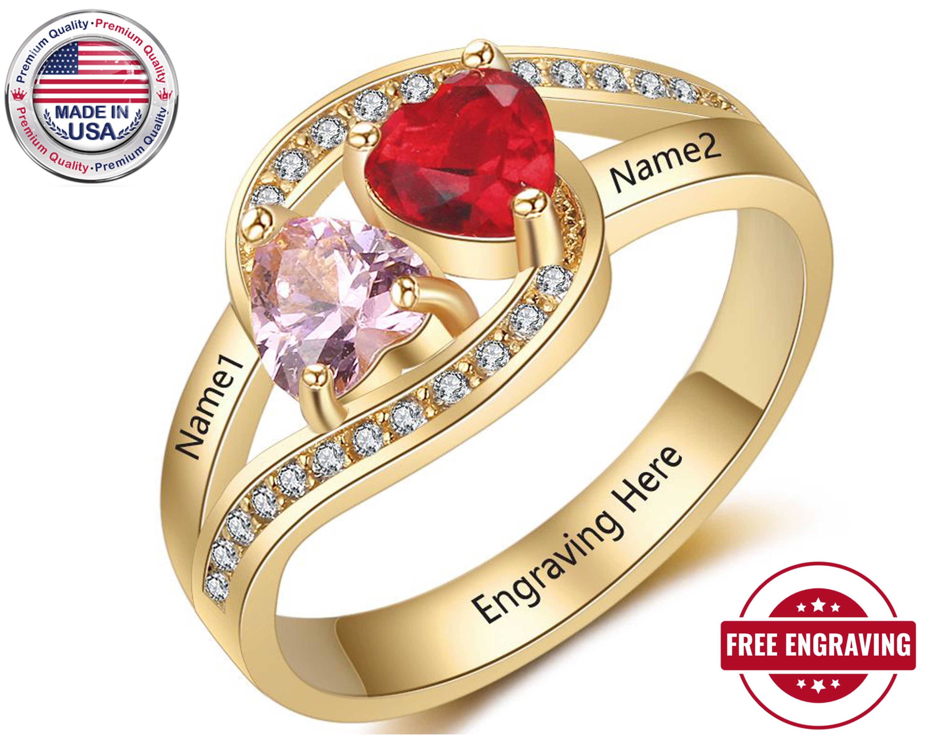 Birthstone rings for sale mom 2 stones