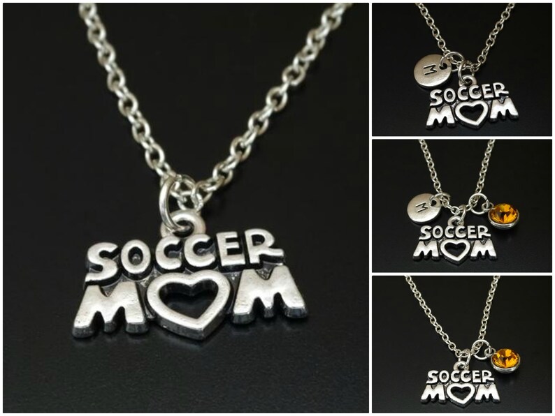 Soccer mom charm silver handmade Initial Letter monogram Necklace pendants 