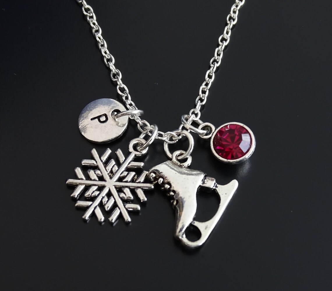 Ice Skating Necklace Ice Skating Charm Ice Skating Jewelry Etsy