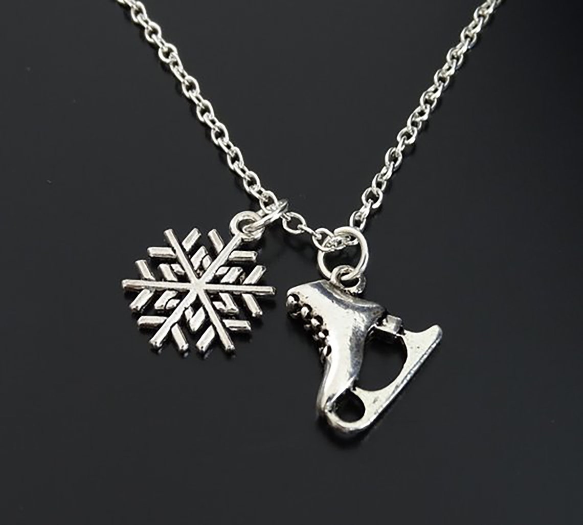 Ice Skating Necklace Ice Skating Charm Ice Skating Jewelry Etsy