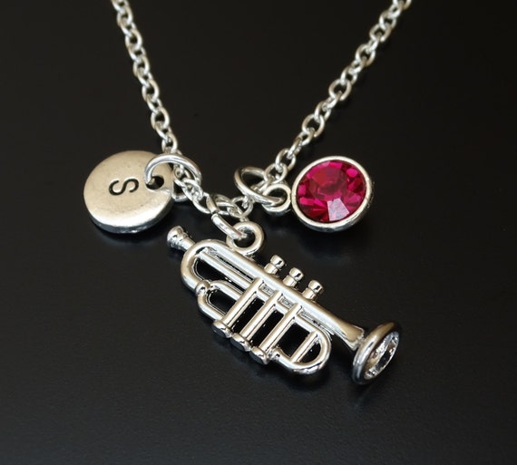 Items similar to Trumpet Necklace, Trumpet Charm, Trumpet Pendant