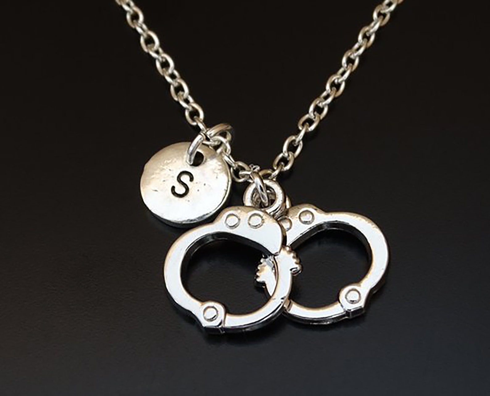 Handcuff Necklace Handcuff Charm Handcuff Pendant Etsy
