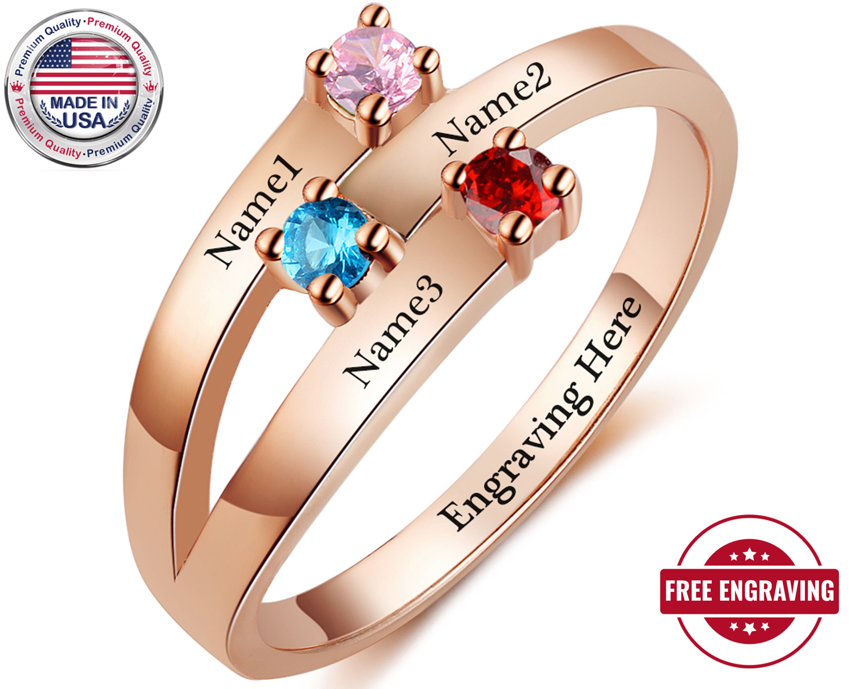 Engraved Rose Gold Mothers Ring - Etsy 