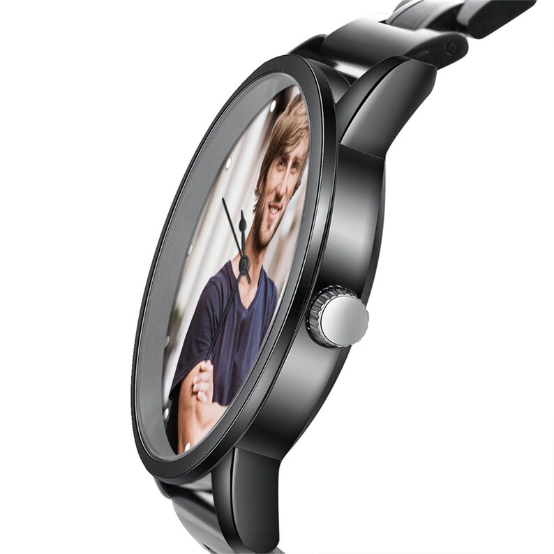Photo Wrist Watches Bands Straps Mens, Personalized Engraved Stainless Steel Watch for Him, Anniversary Birthday Christmas Gift Fathers Day image 8