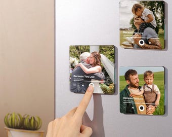 13 STYLES Music Fridge Photo Magnet, Personalized Photos Music Refrigerator Play Whole Song Music Box, Birthday Mothers Day Voicemail Gift