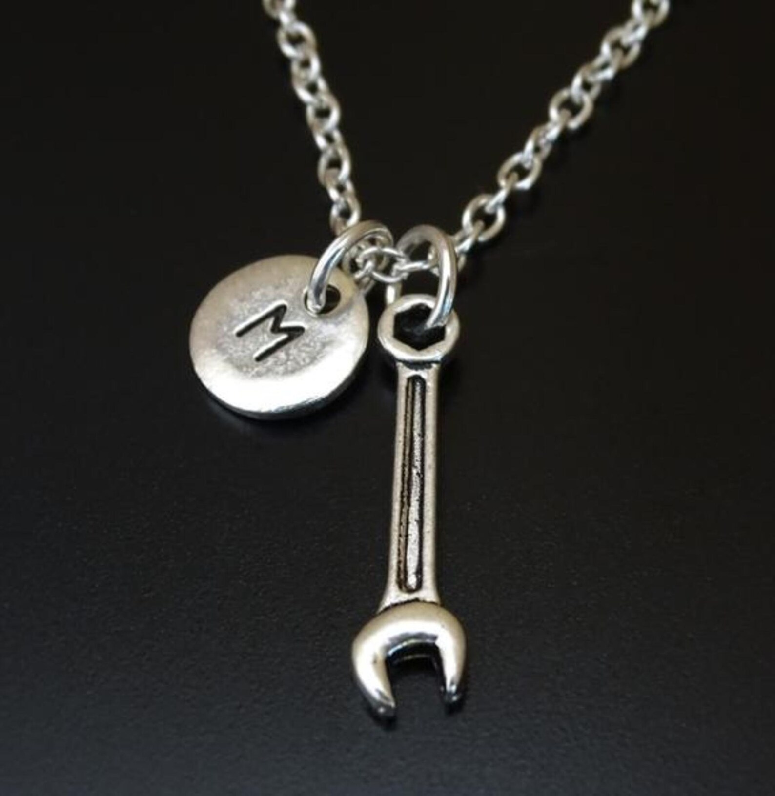 Wrench Necklace Silver Wrench Charm Necklace Wrench Etsy