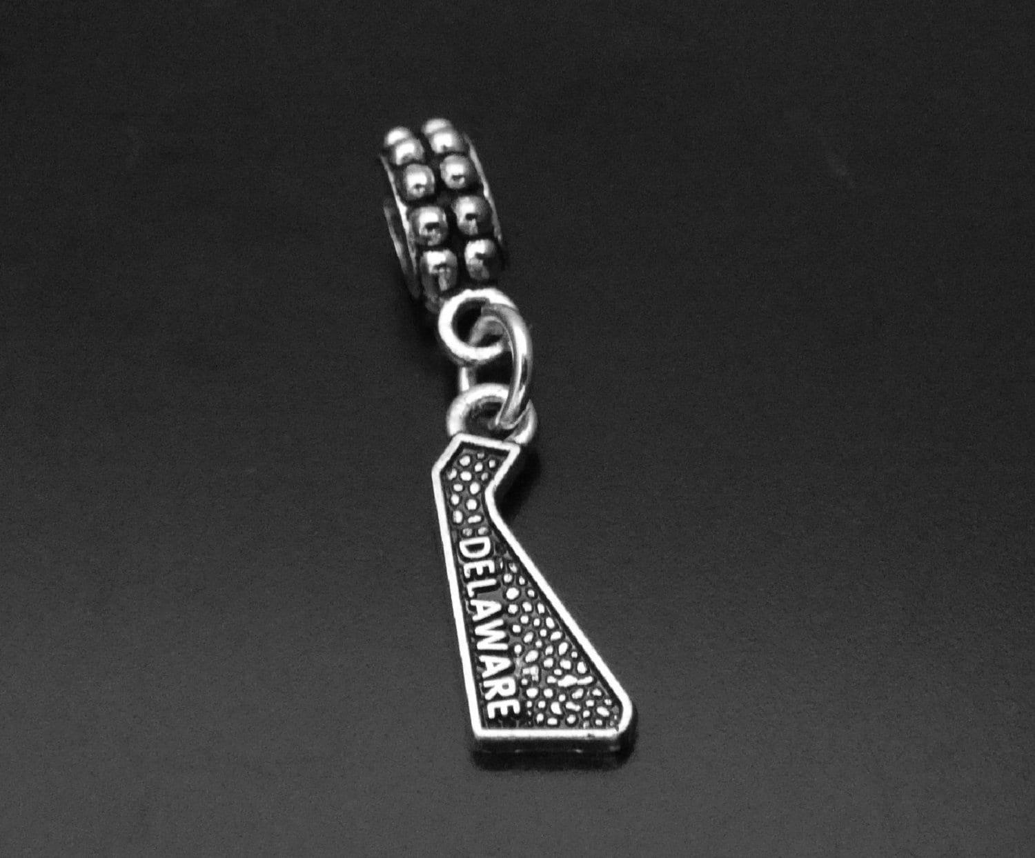 Sterling Silver State of Delaware Charm Fits Traditional and European Charm Bracelets...0842