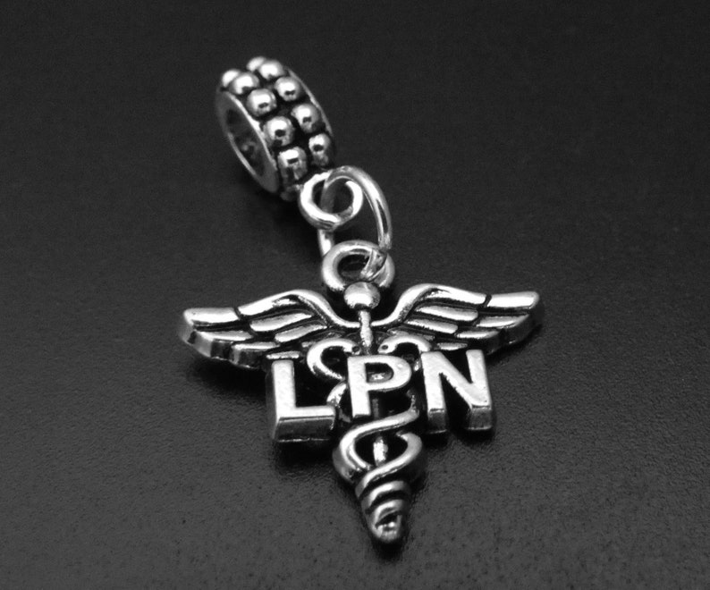 LPN Bead LPN Charm fits European and Brand Bracelets Nurse Bracelet Nursing Charm Licensed Practical Nurse Charm LPN Pendant