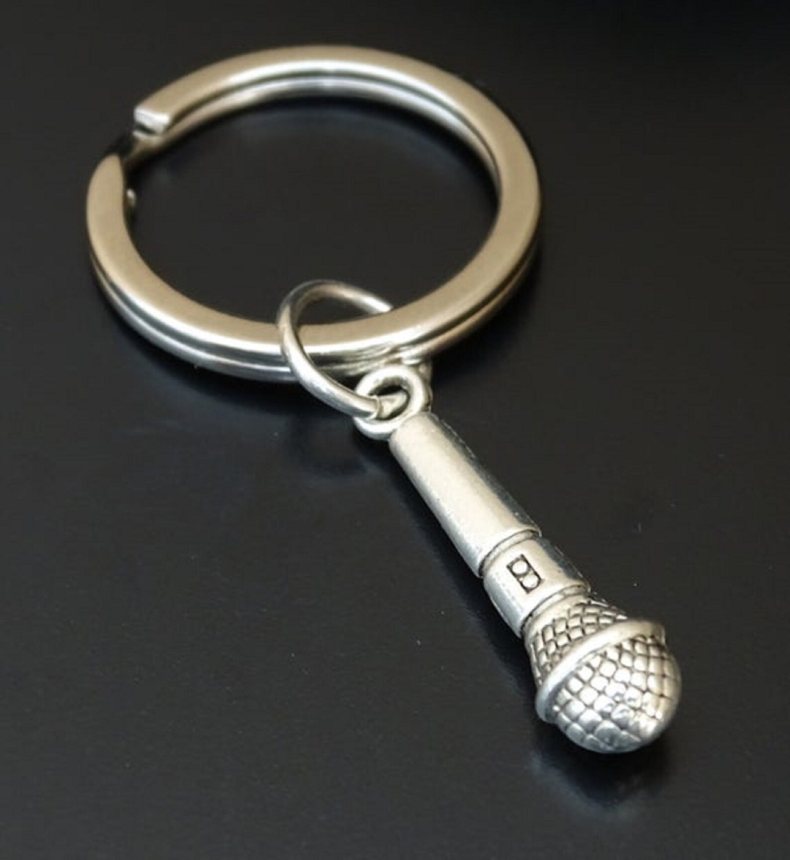 Microphone Keychain Microphone Pendant Microphone Charm Etsy