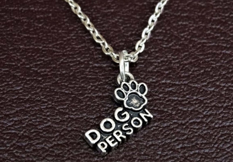 Dog Person Jewelry Dog Mom Necklace Dog Person Charm Dog Grandma Jewelry Dog Person Pendant Dow Paw Necklace Dog Person Necklace