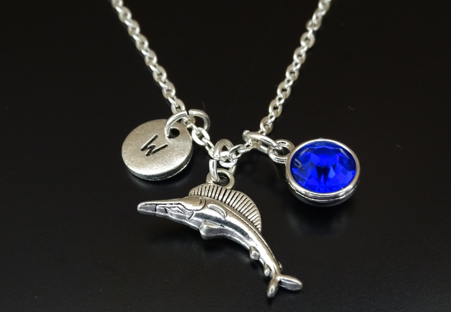 Swordfish Necklace Swordfish Charm Swordfish Pendant Etsy