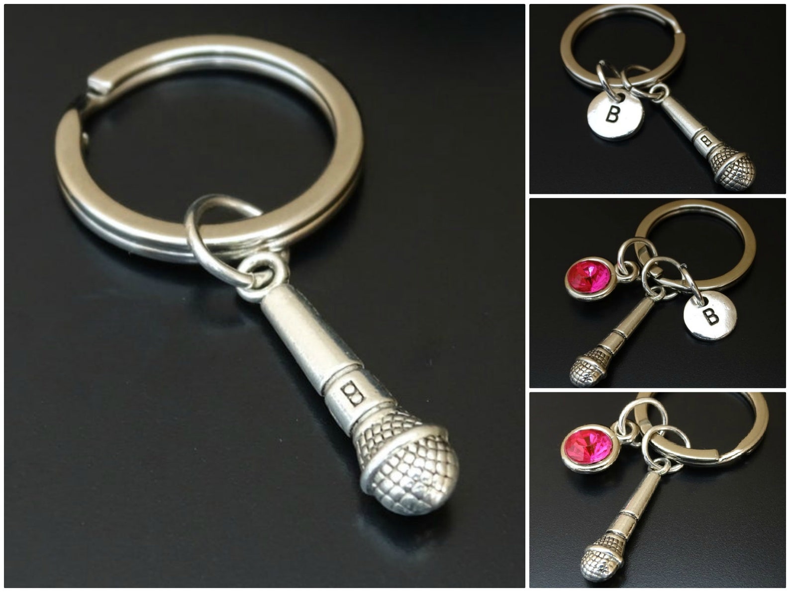 Microphone Keychain Microphone Pendant Microphone Charm Etsy