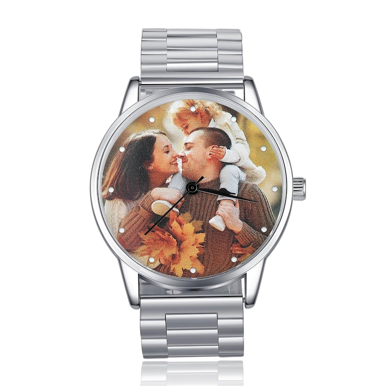 Photo Wrist Watches Bands Straps Mens, Personalized Engraved Stainless Steel Watch for Him, Anniversary Birthday Christmas Gift Fathers Day image 9