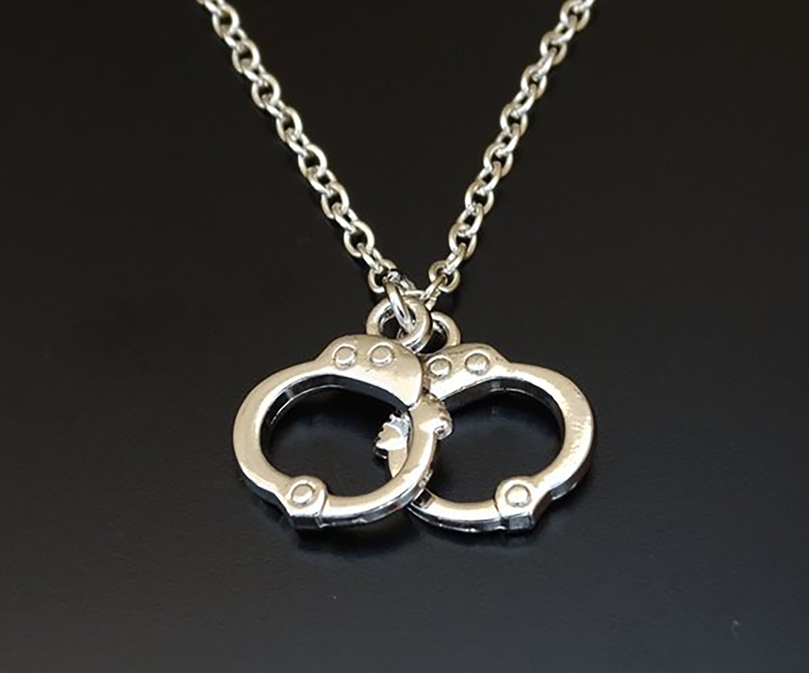 Handcuff Necklace Handcuff Charm Handcuff Pendant Etsy