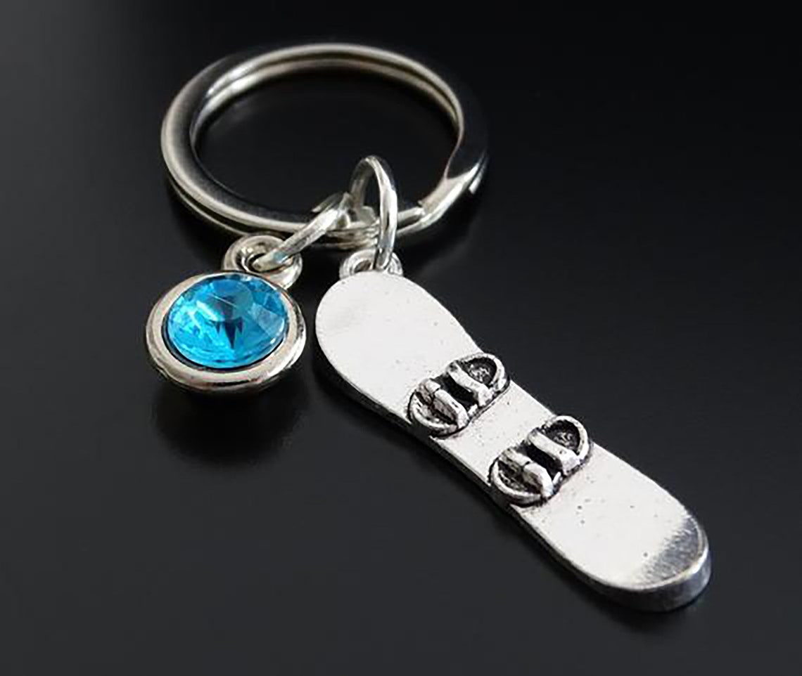 Snowboard Keychain Snowboard Key Chain Snowboarder Etsy