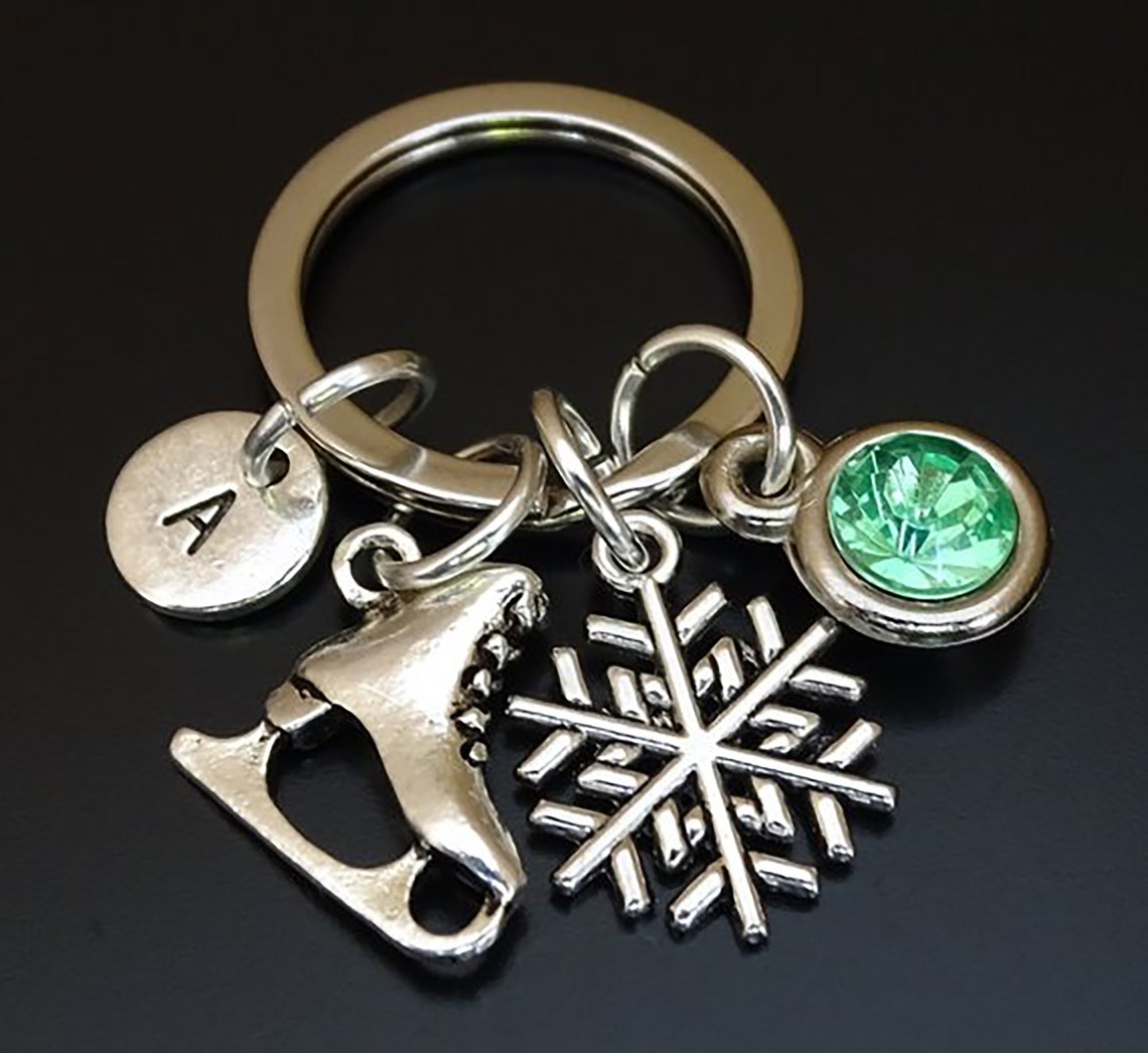 Ice Skating Keychain Ice Skating Key Chain Figure Skating Etsy