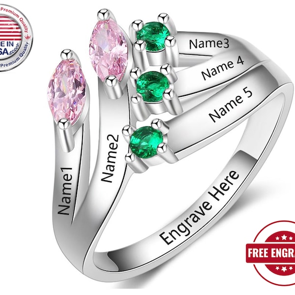 5 Stone Mothers Ring
