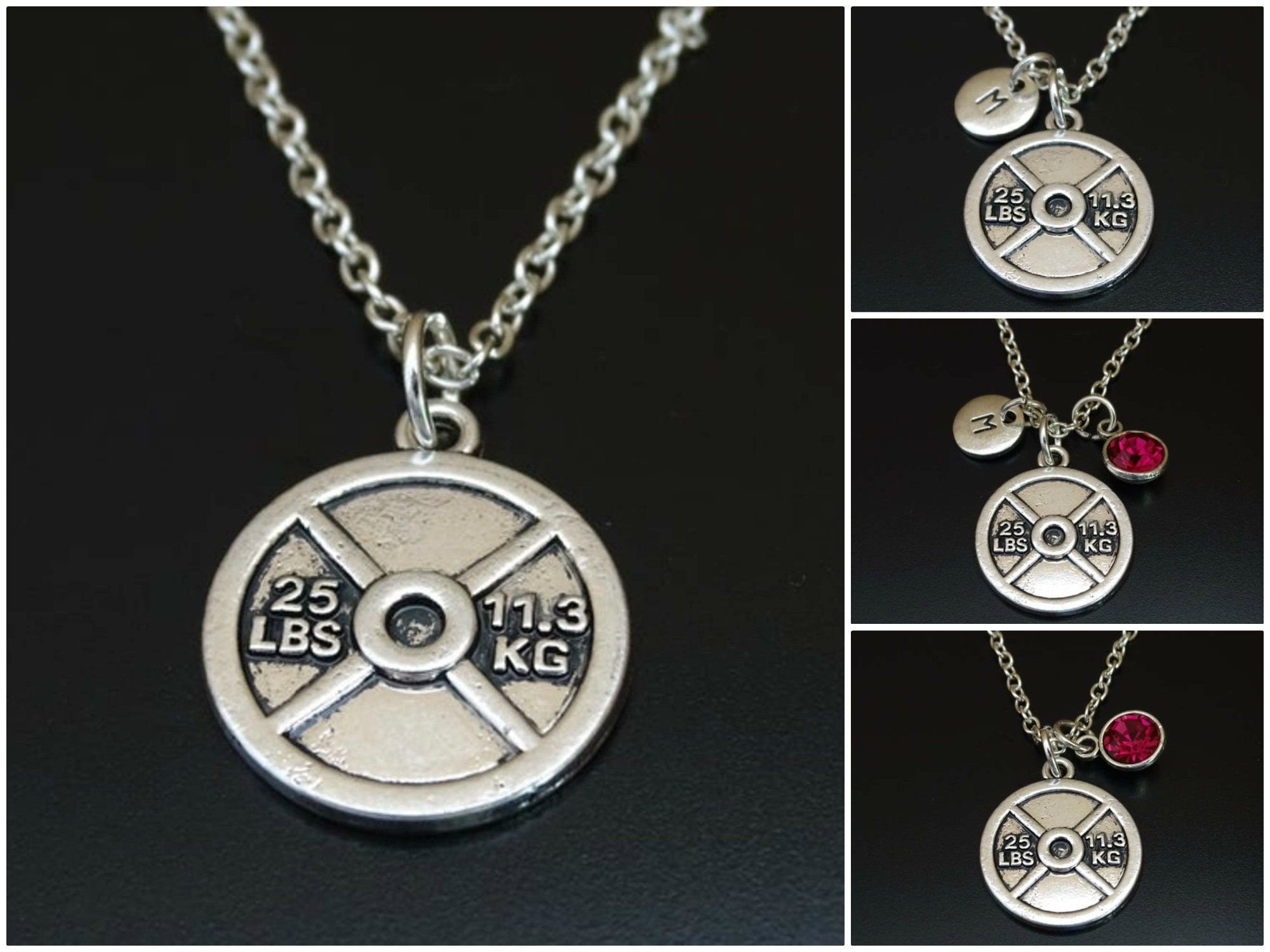 Weight Necklace Silver Weight Charm Necklace Weight Etsy