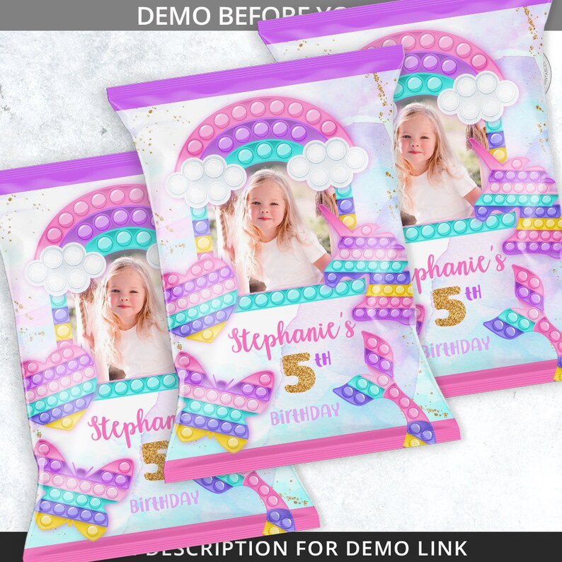 Pop It Chips Bag Fidget Toys Chip Snacks Pouch Wrapper Any Etsy