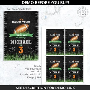 Football Birthday Printables, Bundle, Chips Bag, Water Bottle Label ...