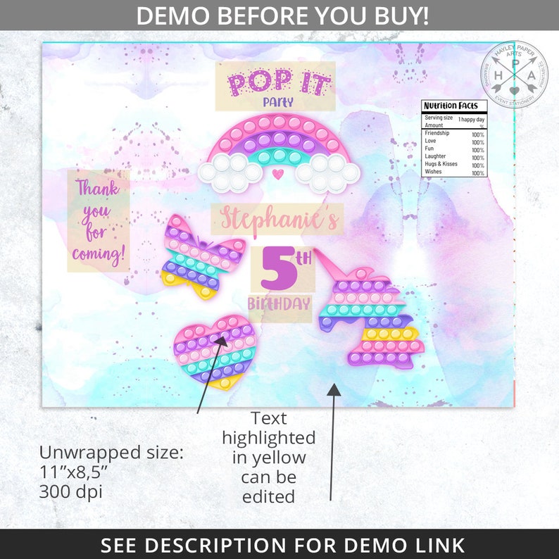 Pop It Chips Bag Fidget Toys Chip Snacks Pouch Wrapper Any Etsy