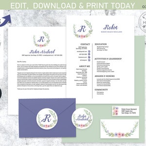 EDITIERBARE Sorority Rekrutierungspaket. Midi-Pack. Lebenslauf Anschreiben Sticker. Eukalyptuskranz. Sofortiger Download. Von Ihnen bearbeitet. SOR032