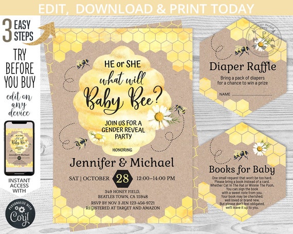 Winnie Diaper Raffle Tickets The Pooh Baby Shower Games Cute Invitations  Diaper Raffle Card For Gender Reveal Winnie Bee Theme Birthday Party Favors