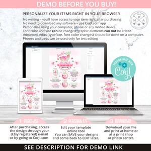 Pu&ograve; includere: Un design digitale stampabile per una festa di primo compleanno. Il design presenta un'anguria con il testo "Sweet One Heather" e un elenco di traguardi. Il design pu&ograve; essere personalizzato utilizzando l'app Corjl.com.