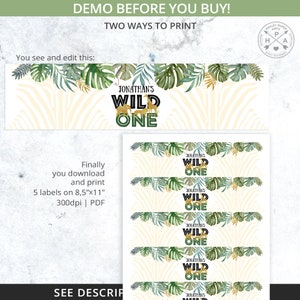 BUNDLE Jungle Wild One Chips Bag, Juice Bags Labels, Safari Rice ...