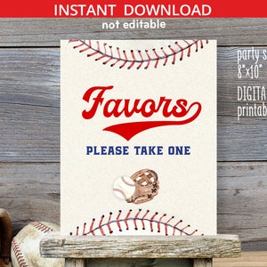 Baseball favors birthday table sign 8x10 printable rookie all-stars party take one decoration. Instant download NOT EDITABLE. 191HPA 22 D8 B