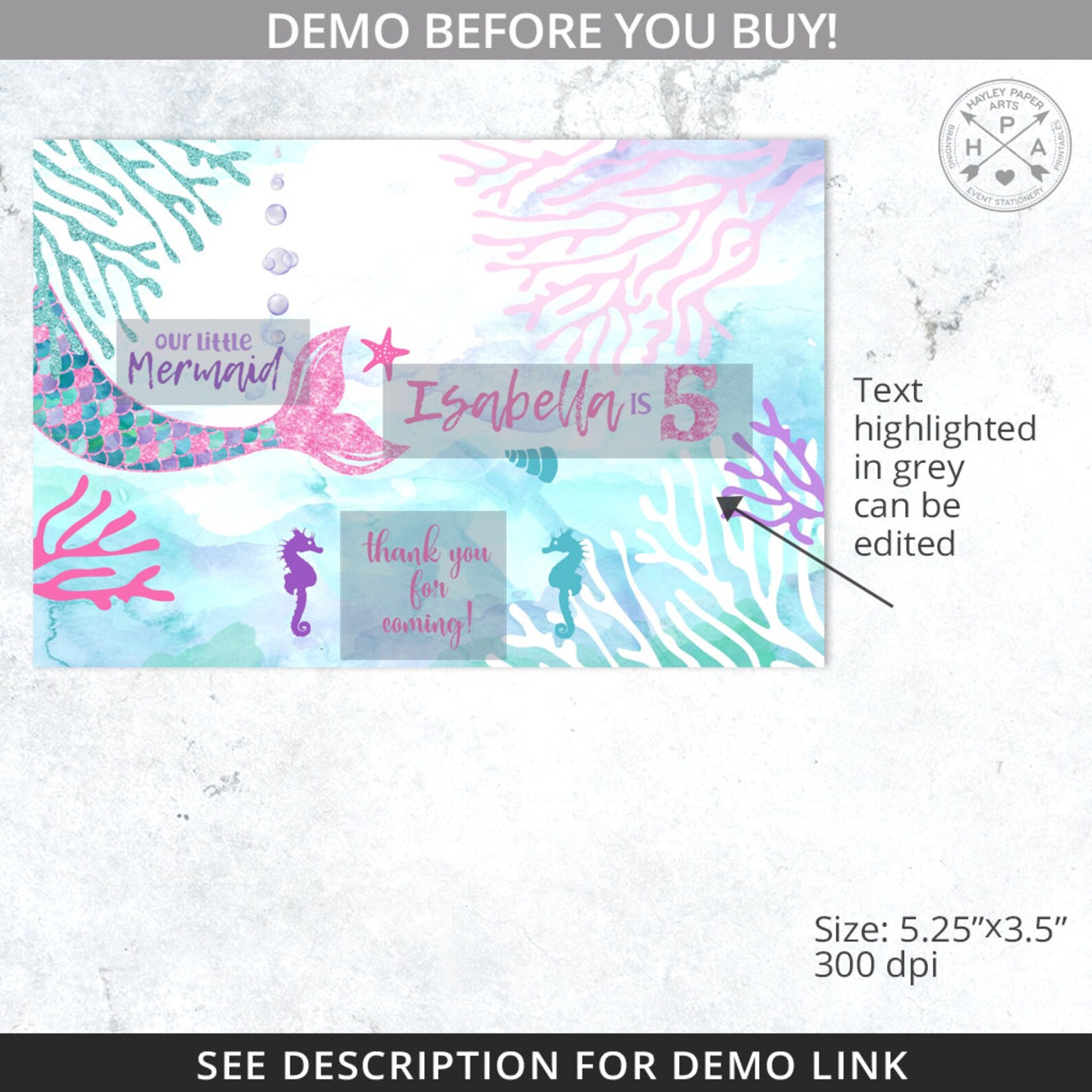 Mermaid Candy Bar Wrapper, Label, Any Age Under the Sea Glitter Pink ...