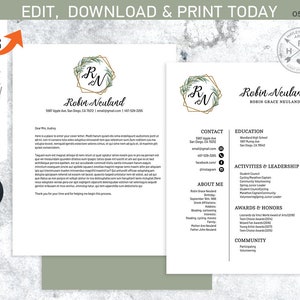 EDITIERBARE Sorority Rekrutierungspaket. MINI-Packung. Lebenslauf Anschreiben. Eukalyptus gold geometrisch. Sofortiger Download. Von Ihnen bearbeitet. SOR050