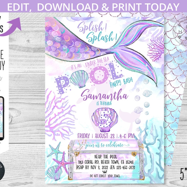 Mermaid Pool Party - Etsy