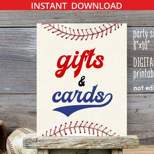 Baseball Geschenke und Karten Geburtstag Tischschild 8x10 druckbare Rookie All-Stars Partydekoration. Sofortiger Download. NICHT EDITIERBAR. 191HPA 22 D9