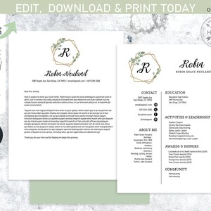 EDITIERBARE Sorority Rekrutierungspaket. MINI-Packung. Lebenslauf Anschreiben Vorlage. Eukalyptuskranz. Sofortiger Download. Von Ihnen bearbeitet. SOR051