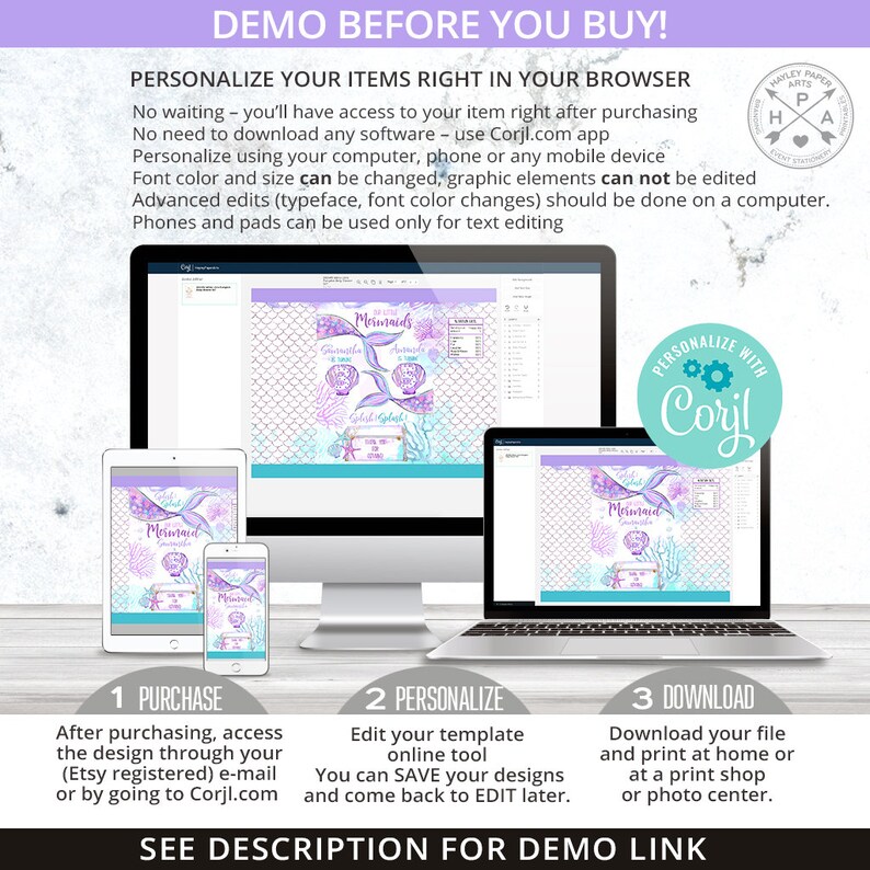 Mermaids twins chips bag, purple teal favor treats bags, chip wrapper, under the sea any age birthday party. Editable printable. 198HPA 30 D image 2