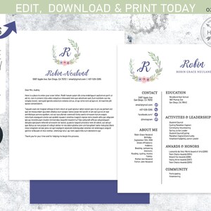 EDITIERBARE Sorority Rekrutierungspaket. MINI-Packung. Lebenslauf Anschreiben Vorlage. Eukalyptuskranz. Sofortiger Download. Von Ihnen bearbeitet. SOR032