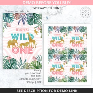 BUNDLE Jungle Safari Girl Wild One Chips Bag, Juice Labels, Safari Rice ...