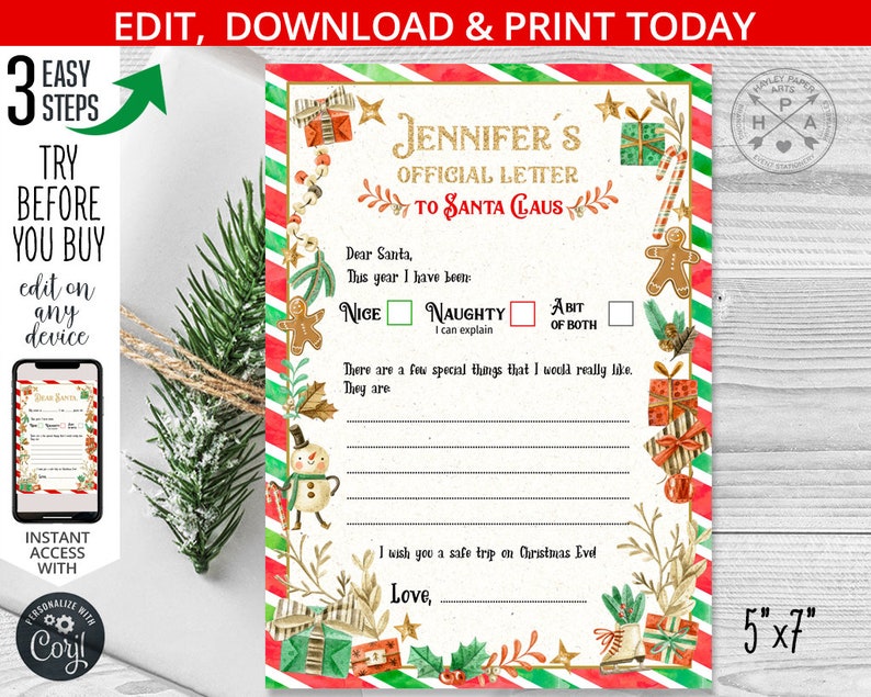 letter-to-santa-christmas-card-kids-letter-holiday-activity-etsy