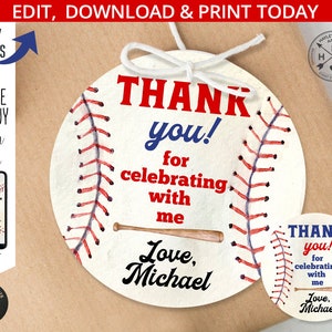 Baseball Thank You Tag. Baseball Little Rookie Round Tag 3x3. Sports ...