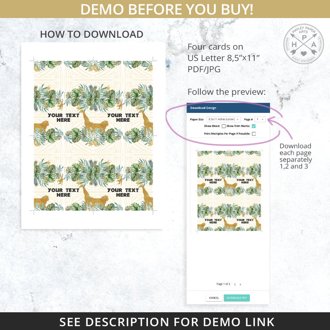 Jungle food labels safari animals wild one place tent cards | Etsy