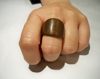 wooden ring, teak wood, Made to order, for women, wooden jewelry, gift for her, for her, brown ring, boho rings, hippie ring