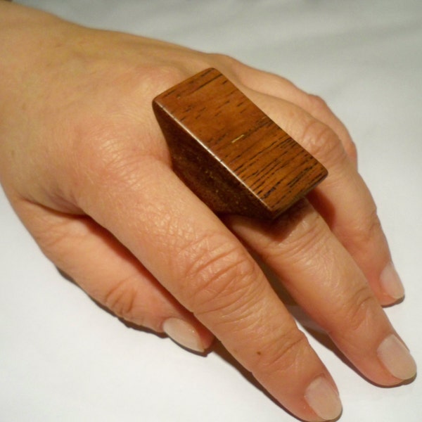 wooden ring, Made to order, exotic merbau wood, big ring, statement ring, ring for her, gift for her, wood ring women, boho rings, for women