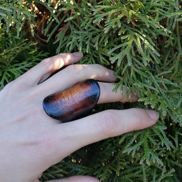 wooden ring, Made to order, exotic merbau wood, big ring, statement ring, ring for her, gift for her, wood ring women, boho rings, for women