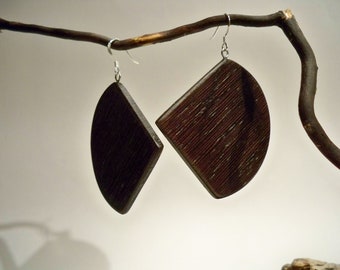 Wood earrings, wenge wood, for women, earrings dangle, big earrings, earrings, wooden earrings for women, boho earrings, gift for her