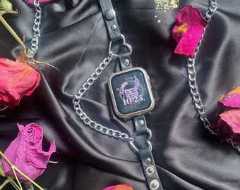 42/44/45/ultra Gothic Harness Apple Watch Band Black