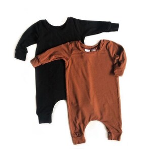 Long sleeve pull-on baby romper, made to order image 2