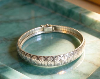 925 Sterling Silver Vintage Italy Box Link Bracelet 7.75