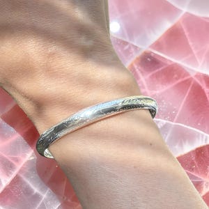 Vintage Sterling Silver 925 Hinged Bangle Bracelet Estate Engraved Safety Chain