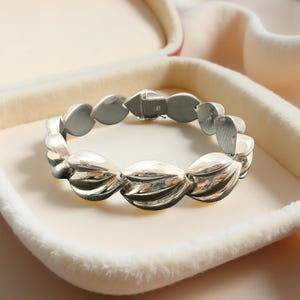 Vintage Italienisches Sterling Silber Blatt Armband: Bold Signed Milor Vintage Jewelry